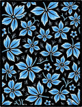Bold Blue Leafy Branch Arrangement Rug