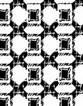 Bold Black White Geometric Square Rug
