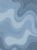 Abstract Swirling Blue Waves Rug