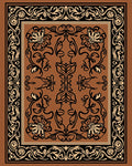 Elegant Floral Scroll Pattern Rug