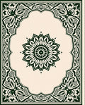 Intricate Floral Mandala Frame Rug