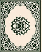 Intricate Floral Mandala Frame Rug