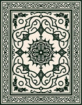 Classic Dark Floral Mandala Pattern Rug