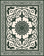Classic Dark Floral Mandala Pattern Rug