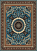 Intricate Geometric Medallion Print Rug