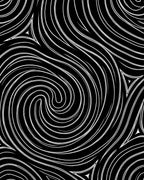 Monochrome Swirls and Triangles Pattern Rug