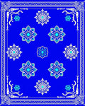 Starburst Medallion Blue White Accents Rug