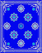 Starburst Medallion Blue White Accents Rug