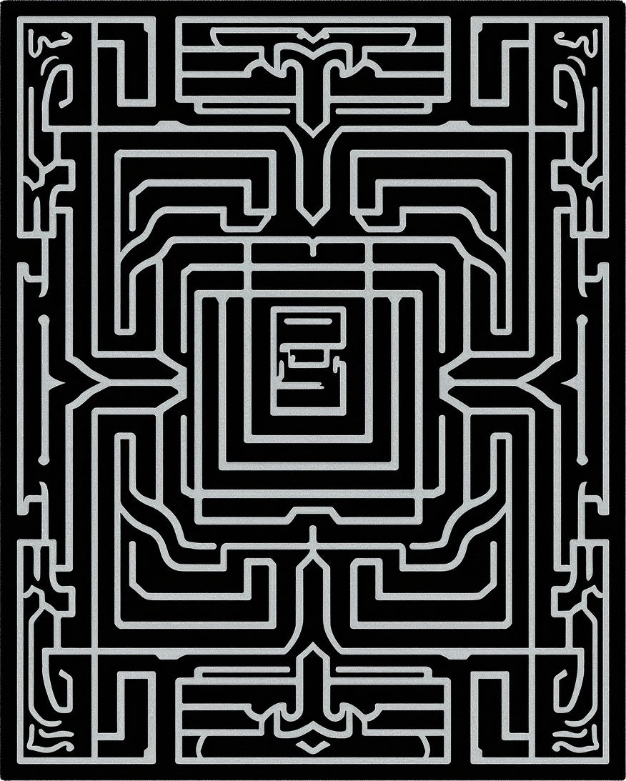 Abstract Geometric Maze Design Rug