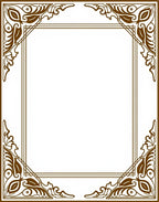 Ornate Floral Decorative Border Rug