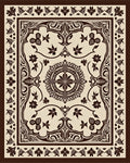 Ornate Floral Medallion Border Design Rug