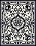 Intricate Floral Scrollwork Decorative Rug