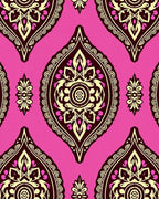 Vibrant Pink Paisley Floral Pattern Rug
