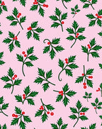 Pink Light Holly Berry Sprigs Rug