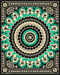 Mandala Geometric Floral Patterned Rug