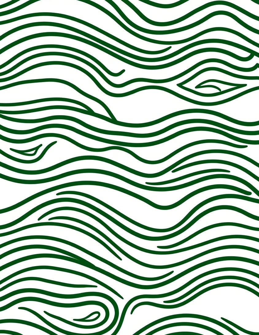 Deep Forest Wavy Line Pattern Rug