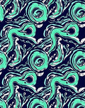 Abstract Aqua Swirls Pattern Rug