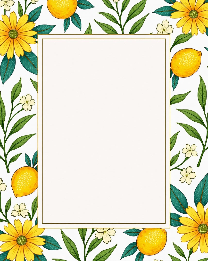 Lemon Blossom Garden Pattern Rug