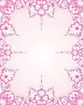 Romantic Pink Floral Swirl Design Rug