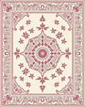 Ornate Floral Medallion Red Pattern Rug