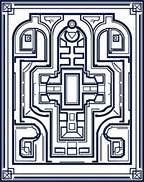 Monochromatic Geometric Garden Landscape Rug