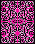 Vibrant Pink Abstract Swirl Design Rug