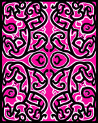Vibrant Pink Abstract Swirl Design Rug