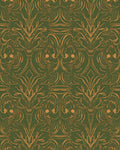 Emerald Gold Art Nouveau Floral Rug