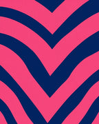 Bold Pink Navy Chevron Pattern Rug