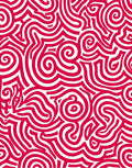 Crimson Swirling Abstract Line Rug