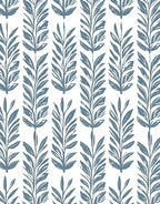 Blue Leafy Branch Pattern Design Rug