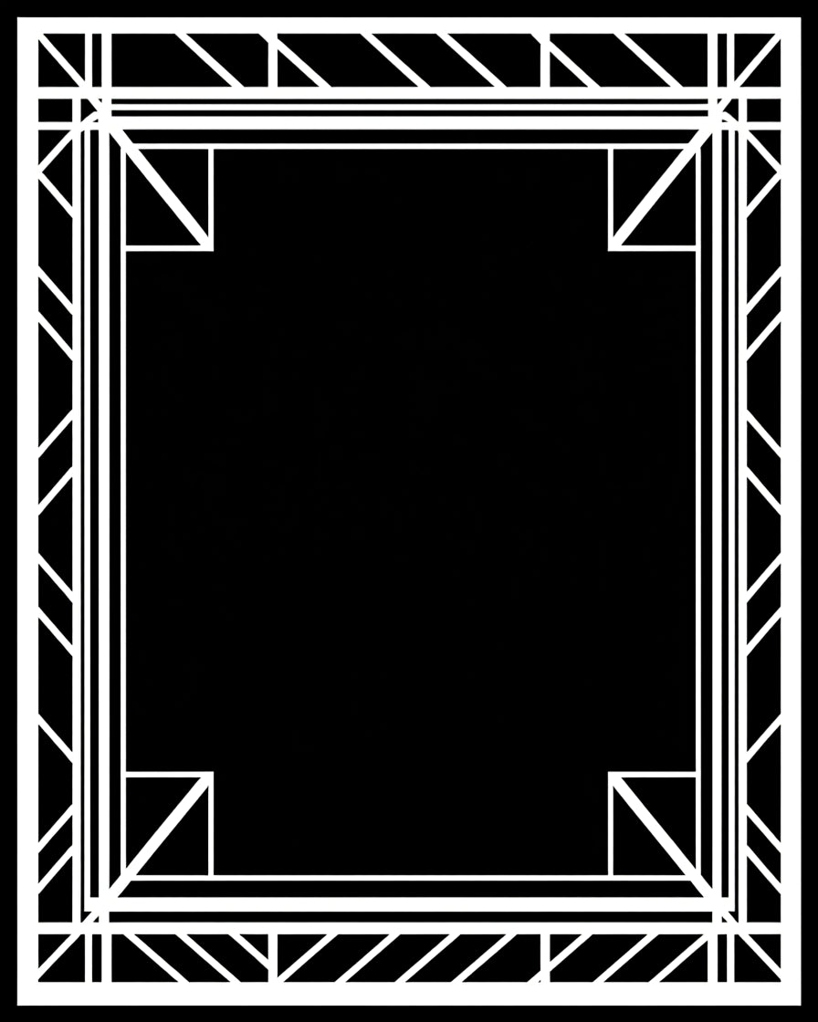 Art Deco Geometric Frame Style Rug