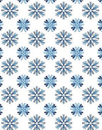 Blue Snowflake Starburst Fabric Rug