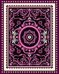 Ornate Pink And Black Floral Rug