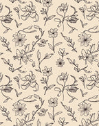 Delicate Outline Floral Branches Rug