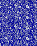 Classic Blue Floral Vine Pattern Rug