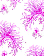 Pink Floral Scrollwork Pattern Design Rug
