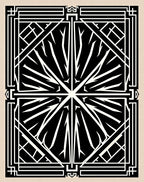 Art Deco Black White Geometric Pattern Rug
