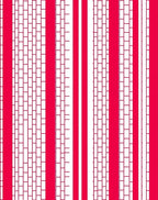 Red Vertical Brick Stripe Pattern Rug