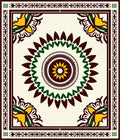 Central Mandala Corner Floral Design Rug