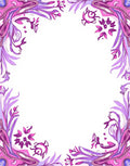 Abstract Floral Pink Purple Border Rug