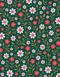 Floral Vine Pattern Red White Rug