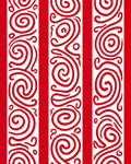 Red White Swirling Stripe Rug