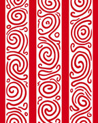 Red White Swirling Stripe Rug