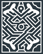 Abstract Geometric Maze Pattern Rug
