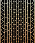 Golden Geometric Art Deco Pattern Rug
