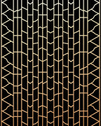 Golden Geometric Art Deco Pattern Rug