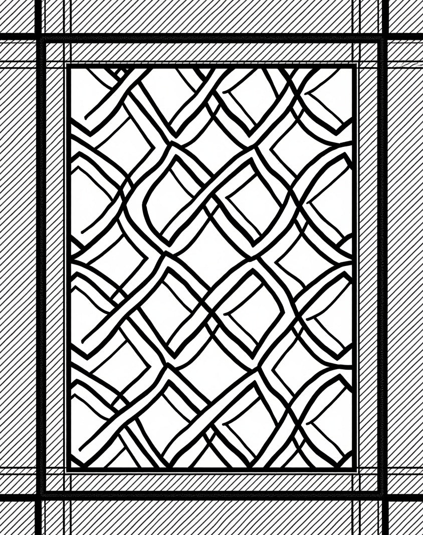 Inlaid Interlocking Diamond Pattern Rug