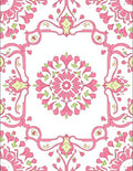 Vintage Pink Floral Medallion Design Rug