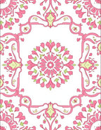 Vintage Pink Floral Medallion Design Rug